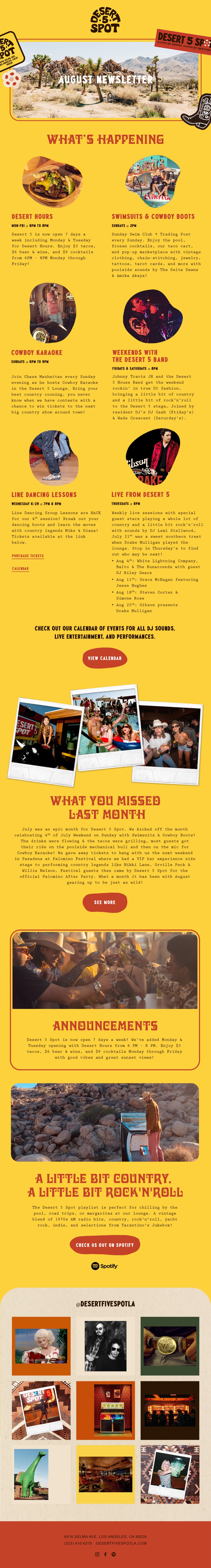Desert 5 Spot newsletter