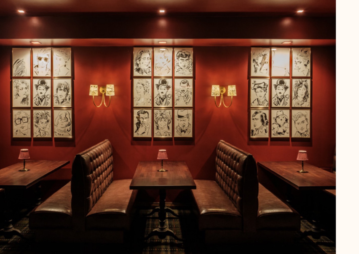 The Chap booths and portrait wall