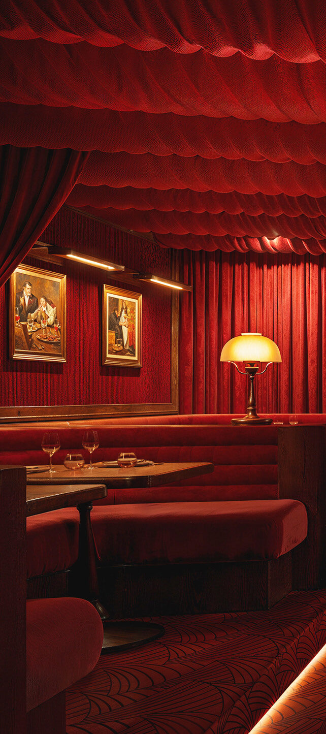 Bernadette’s velvet booth