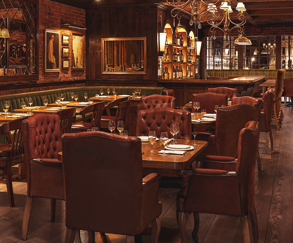 The Oak Room leather and oak
