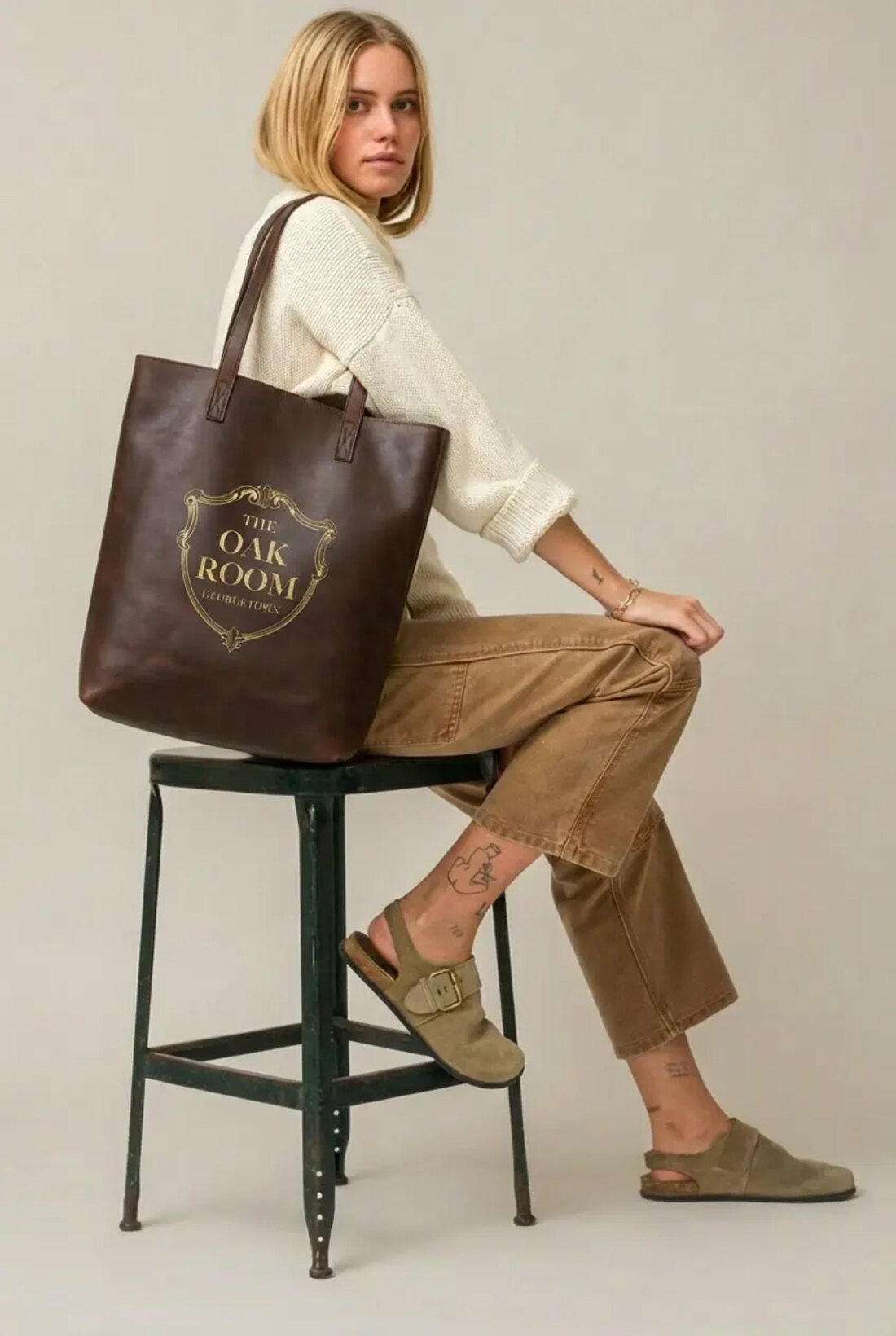 The Oak Room leather tote