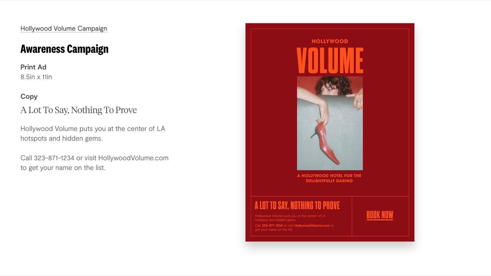 Hollywood Volume awareness print ad