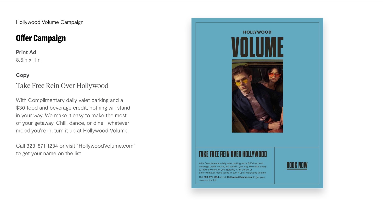 Hollywood Volume offer campaign print